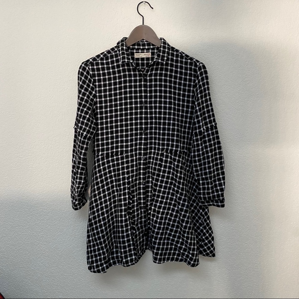 Zara Girls Plaid Long Shirt
